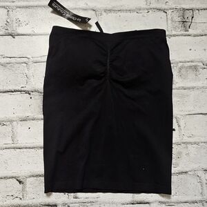 La Classe Couture Black Ruched Bandeau Tube Top M/L NWT